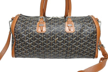 画像をギャラリービューアに読み込む, GOYARD ゴヤール クロワジュール 40 ボストンバッグ 2010s PVC レザー ブラック ブラウン シルバー金具 良品 中古 4b005327