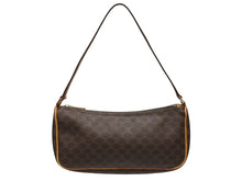 画像をギャラリービューアに読み込む, CELINE セリーヌ ワンショルダーバッグ ホーボー ミニハンドバッグ アクセサリーポーチ マカダム柄 ブラウン 美品 中古 4b005330