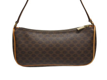 画像をギャラリービューアに読み込む, CELINE セリーヌ ワンショルダーバッグ ホーボー ミニハンドバッグ アクセサリーポーチ マカダム柄 ブラウン 美品 中古 4b005330