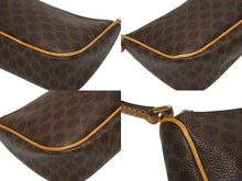 画像をギャラリービューアに読み込む, CELINE セリーヌ ワンショルダーバッグ ホーボー ミニハンドバッグ アクセサリーポーチ マカダム柄 ブラウン 美品 中古 4b005330