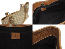 画像をギャラリービューアに読み込む, 極美品 GUCCI グッチ ハンドバッグ トートバッグ 113015 GGキャンバス レザー ベージュ シルバー金具 中古 4b005331