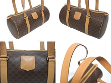 画像をギャラリービューアに読み込む, CELINE セリーヌ マカダム ワンショルダーバッグ ポーチ付き ボストンバッグ ハンドバッグ ロゴ PVC レザー ブラウン ゴールド 美品 中古 4b005332