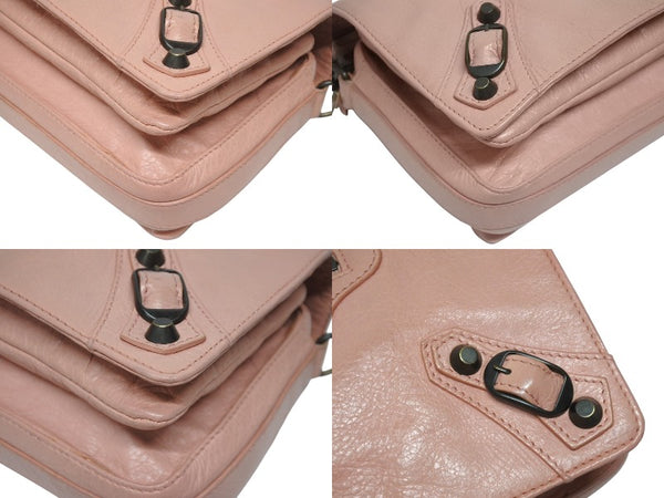 BALENCIAGA バレンシアガ ショルダーバッグ クラシックツールキット 327101 レザー ピンク 美品 中古 4b005334