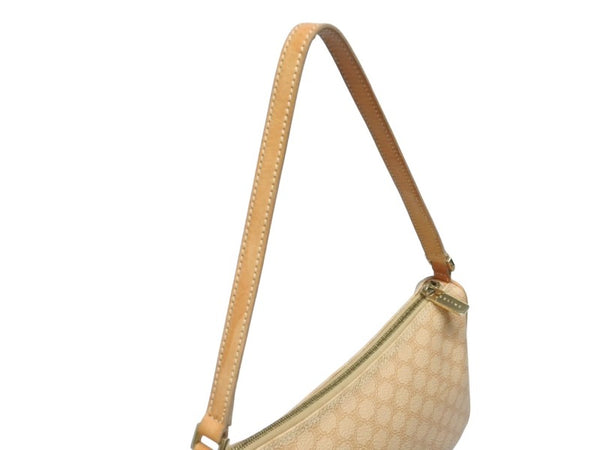 CELINE セリーヌ ワンショルダーバッグ ホーボー ミニハンドバッグ アクセサリーポーチ マカダム柄 ベージュ 美品 中古 4b005336