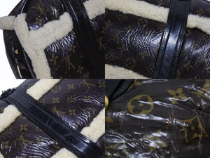 LOUIS VUITTON ルイヴィトン モノグラムシアリング ストーム ハンドバッグ マロン M95574 パテントレザー シープスキン 良品 中古 4b005340
