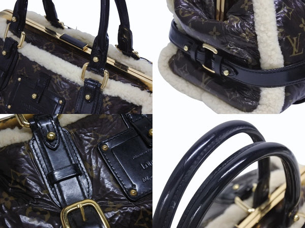 LOUIS VUITTON ルイヴィトン モノグラムシアリング ストーム ハンドバッグ マロン M95574 パテントレザー シープスキン 良品 中古 4b005340