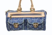 Load image into Gallery viewer, 新品同様 LOUIS VUITTON ルイヴィトン ネオスピーディ ハンドバッグ M95019 モノグラム デニム インディゴブルー ゴールド金具 中古 4b005341