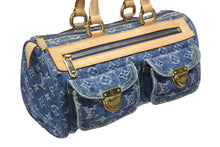 Load image into Gallery viewer, 新品同様 LOUIS VUITTON ルイヴィトン ネオスピーディ ハンドバッグ M95019 モノグラム デニム インディゴブルー ゴールド金具 中古 4b005341