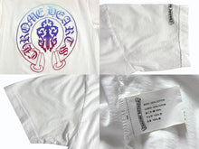 画像をギャラリービューアに読み込む, CHROME HEARTS クロムハーツ 半袖Tシャツ サイズM ヴァインダガー ホースシュー グラデーション ホワイト 美品 中古 4b005348