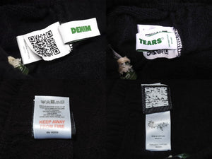新品同様 DENIM TEARS デニムティアーズ スウェットパンツ キッズ用 RN162838 ブラック コットン サイズ4Y 中古 4b005353