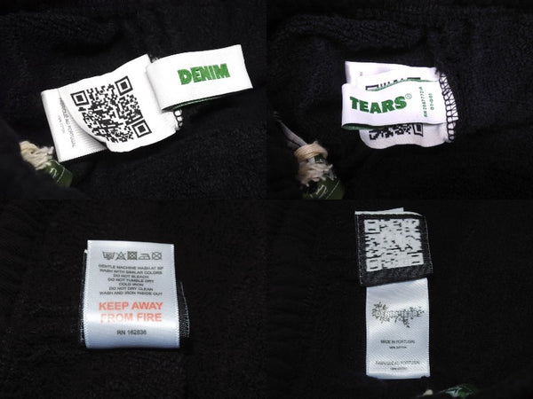 新品同様 DENIM TEARS デニムティアーズ スウェットパンツ キッズ用 RN162838 ブラック コットン サイズ4Y 中古 4b005353
