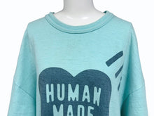 Load image into Gallery viewer, HUMAN MADE ヒューマンメイド 半袖Tシャツ HEART ハート コットン ターコイズブルー サイズ2XL 美品 中古 4b005370