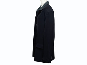 BALENCIAGA バレンシアガ 21SS テーラードジャケット 658941 サイズXXS ブラック グリーン チェック柄 ラペル切替 美品 中古 4b005374