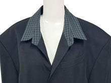 画像をギャラリービューアに読み込む, BALENCIAGA バレンシアガ 21SS テーラードジャケット 658941 サイズXXS ブラック グリーン チェック柄 ラペル切替 美品 中古 4b005374
