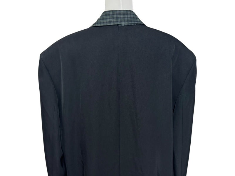 BALENCIAGA Balenciaga 21SS Tailored Jacket 658941 Size XXS Black Green Plaid Lapel Switching Good Condition Used 4b005374