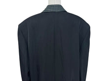 画像をギャラリービューアに読み込む, BALENCIAGA バレンシアガ 21SS テーラードジャケット 658941 サイズXXS ブラック グリーン チェック柄 ラペル切替 美品 中古 4b005374