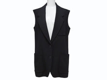 画像をギャラリービューアに読み込む, 極美品 HERMES エルメス マルジェラ期 ノースリーブ テーラードジャケット サイズ40 ウール スパンデックス ブラック 中古 4b005377