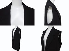 画像をギャラリービューアに読み込む, 極美品 HERMES エルメス マルジェラ期 ノースリーブ テーラードジャケット サイズ40 ウール スパンデックス ブラック 中古 4b005377