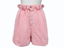 Load image into Gallery viewer, 極美品 MIUMIU ミュウミュウ デニムショーツ ショートパンツ MP1565 1Z7Y サイズ38 ピンク ロゴプリント 中古 4b005384