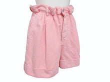 Load image into Gallery viewer, 極美品 MIUMIU ミュウミュウ デニムショーツ ショートパンツ MP1565 1Z7Y サイズ38 ピンク ロゴプリント 中古 4b005384