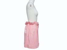Load image into Gallery viewer, 極美品 MIUMIU ミュウミュウ デニムショーツ ショートパンツ MP1565 1Z7Y サイズ38 ピンク ロゴプリント 中古 4b005384