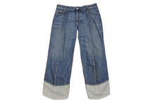 画像をギャラリービューアに読み込む, BOTTEGAVENETA ボッテガヴェネタ カーブシェイプ デニムパンツ ジーンズ 723355 V2J80 サイズ42 ロールアップ ブルー 美品 中古 4b005385