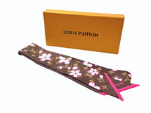 画像をギャラリービューアに読み込む, 極美品 LOUIS VUITTON ルイヴィトン 村上隆 バンドーBB スカーフ チェリーブロッサム モノグラム M96084 シルク ブラウン 中古 4b005388