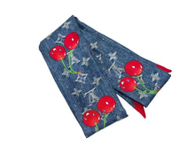 画像をギャラリービューアに読み込む, 極美品 LOUIS VUITTON ルイヴィトン 村上隆 バンドーBB スカーフ チェリー モノグラム デニム M96390 シルク ブルー 中古 4b005389