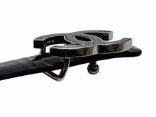 Load image into Gallery viewer, CHANEL シャネル レザーベルト B12 P刻印 サイズ70/28 ココマーク スター パテント エナメル ブラック 良品 中古 4b005391