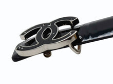 Load image into Gallery viewer, CHANEL シャネル レザーベルト B12 P刻印 サイズ70/28 ココマーク スター パテント エナメル ブラック 良品 中古 4b005391