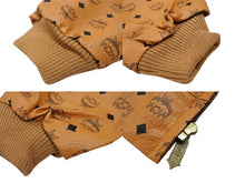 画像をギャラリービューアに読み込む, MCM エムシーエム コニャック モノグラム 80s ビンテージ レザージャケット レア ブラウン サイズL 美品 中古 4b005404