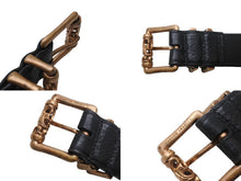 Load image into Gallery viewer, 激レア 極美品 CHROME HEARTS クロムハーツ ブロンズ 3PC ローラー ベルト ブラック ゴールド サイズ36 レザー 中古 4b005411
