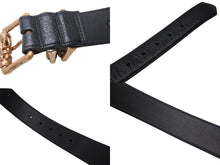 Load image into Gallery viewer, 激レア 極美品 CHROME HEARTS クロムハーツ ブロンズ 3PC ローラー ベルト ブラック ゴールド サイズ36 レザー 中古 4b005411
