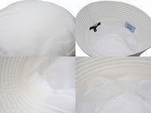 画像をギャラリービューアに読み込む, PRADA プラダ バケットハット 帽子 トライアングルロゴプレート 1HC137 ナイロン ホワイト ブラック サイズM 美品 中古 4b005418