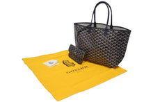 Load image into Gallery viewer, 新品未使用 GOYARD ゴヤール サンルイPM バッグ トートバッグ STLOUIPMLTY09CL09P PVC レザー ヘリンボーン ネイビー 中古 4b005422