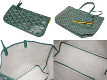 Load image into Gallery viewer, 新品未使用 GOYARD ゴヤール サンルイPM バッグ トートバッグ STLOUIPMLTY09CL09P PVC レザー ヘリンボーン グリーン 中古 4b005423