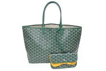 Load image into Gallery viewer, 新品未使用 GOYARD ゴヤール サンルイPM バッグ トートバッグ STLOUIPMLTY09CL09P PVC レザー ヘリンボーン グリーン 中古 4b005423