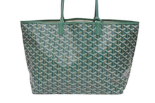 Load image into Gallery viewer, 新品未使用 GOYARD ゴヤール サンルイPM バッグ トートバッグ STLOUIPMLTY09CL09P PVC レザー ヘリンボーン グリーン 中古 4b005423