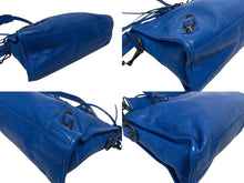 画像をギャラリービューアに読み込む, BALENCIAGA バレンシアガ クラシックシティ ショルダーバッグ 431621 4313 Z 56800 ブルー アンティークゴールド金具 美品 中古 4b005424