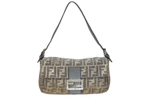 画像をギャラリービューアに読み込む, 極美品 FENDI フェンディ マンマバケット ワンショルダーバッグ 8BR600 ズッカ柄 キャンバス ラインストーン ラメ レザー 中古 4b005425