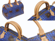 Load image into Gallery viewer, 極美品 LOUIS VUITTON ルイヴィトン スピーディ30 ハンドバッグ M40691 モノグラム パンプキンドット 草間彌生 ブルー 中古 4b005426