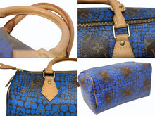 Load image into Gallery viewer, 極美品 LOUIS VUITTON ルイヴィトン スピーディ30 ハンドバッグ M40691 モノグラム パンプキンドット 草間彌生 ブルー 中古 4b005426