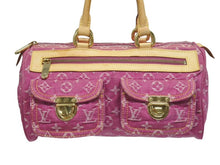 Load image into Gallery viewer, 極美品 LOUIS VUITTON ルイヴィトン ネオスピーディ ハンドバッグ M95214 モノグラムデニム ゴールド金具 ピンク 中古 4b005432