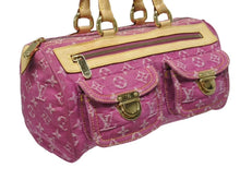 Load image into Gallery viewer, 極美品 LOUIS VUITTON ルイヴィトン ネオスピーディ ハンドバッグ M95214 モノグラムデニム ゴールド金具 ピンク 中古 4b005432