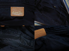 Load image into Gallery viewer, CHRISTIAN DIOR クリスチャンディオール ミニハンドバッグ ダブルサドルバッグ BO E 0501 ネイビー ブラウン ゴールド金具 美品 中古 4b005435