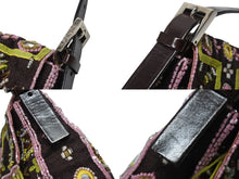 画像をギャラリービューアに読み込む, 極美品 FENDI フェンディ ビーズ刺繍 マンマバケット ハンドバッグ ブラック マルチカラー キャンバス ビーズ レザー ワンショルダー 26424 中古 4b005436