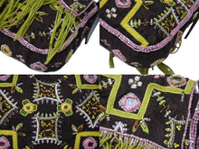 画像をギャラリービューアに読み込む, 極美品 FENDI フェンディ ビーズ刺繍 マンマバケット ハンドバッグ ブラック マルチカラー キャンバス ビーズ レザー ワンショルダー 26424 中古 4b005436