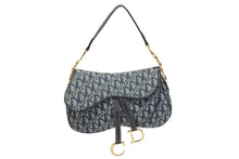 Load image into Gallery viewer, Christian Dior クリスチャンディオール サドルバッグ ワンショルダーバッグ RU 0051 ネイビー トロッター ガリアーノ期 美品 中古 4b005446