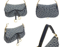 Load image into Gallery viewer, Christian Dior クリスチャンディオール サドルバッグ ワンショルダーバッグ RU 0051 ネイビー トロッター ガリアーノ期 美品 中古 4b005446