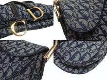 Load image into Gallery viewer, Christian Dior クリスチャンディオール サドルバッグ ワンショルダーバッグ RU 0051 ネイビー トロッター ガリアーノ期 美品 中古 4b005446
